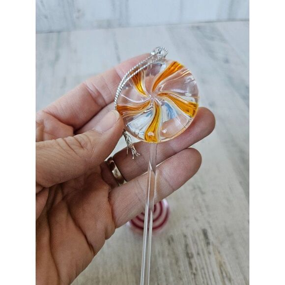 Lollipop sucker candy ornament blue red green vintage lot Xmas tree - Picture 4 of 8